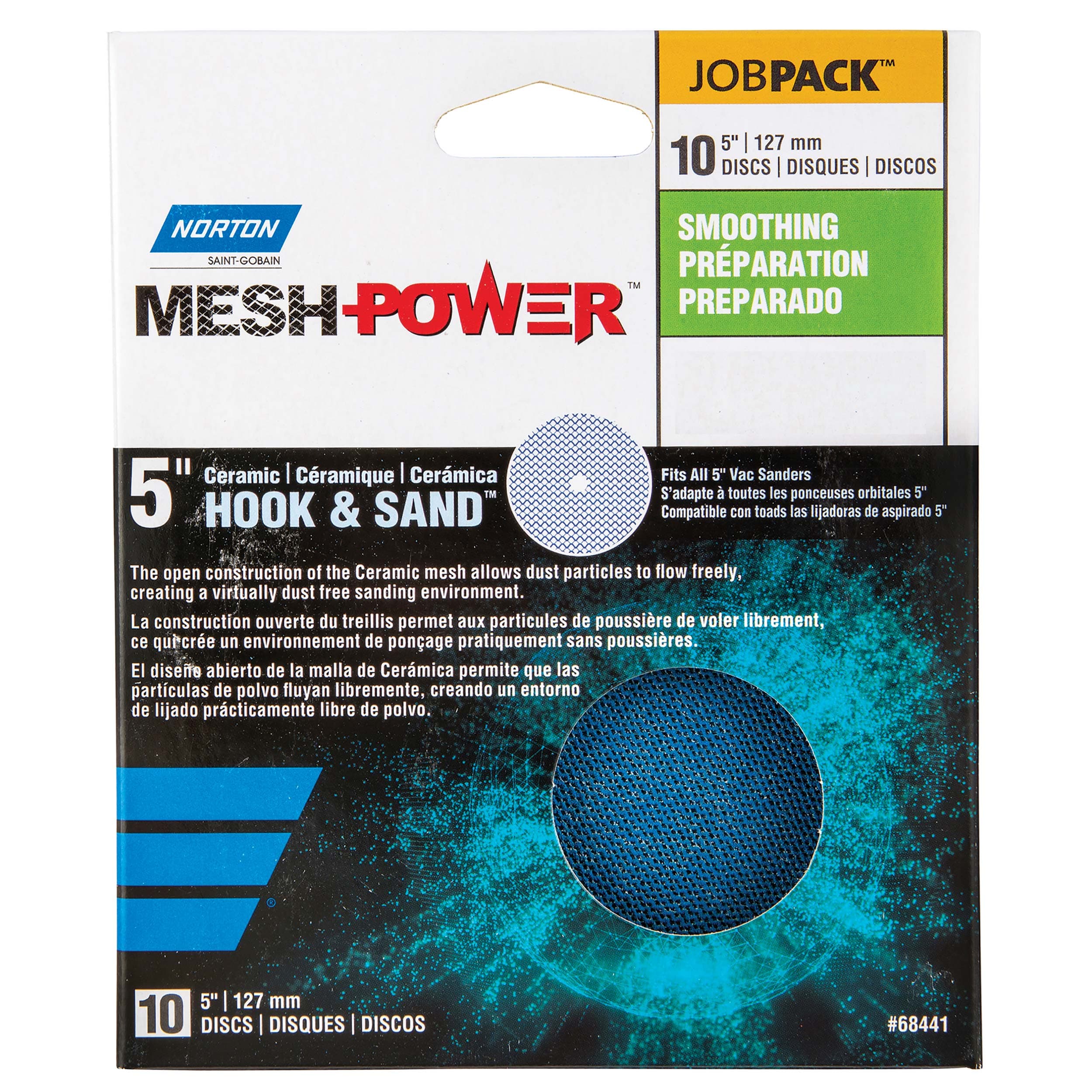5" MeshPower Ceramic Hook and Loop Sanding Disc - Assortment - 4 Piece - Image 2