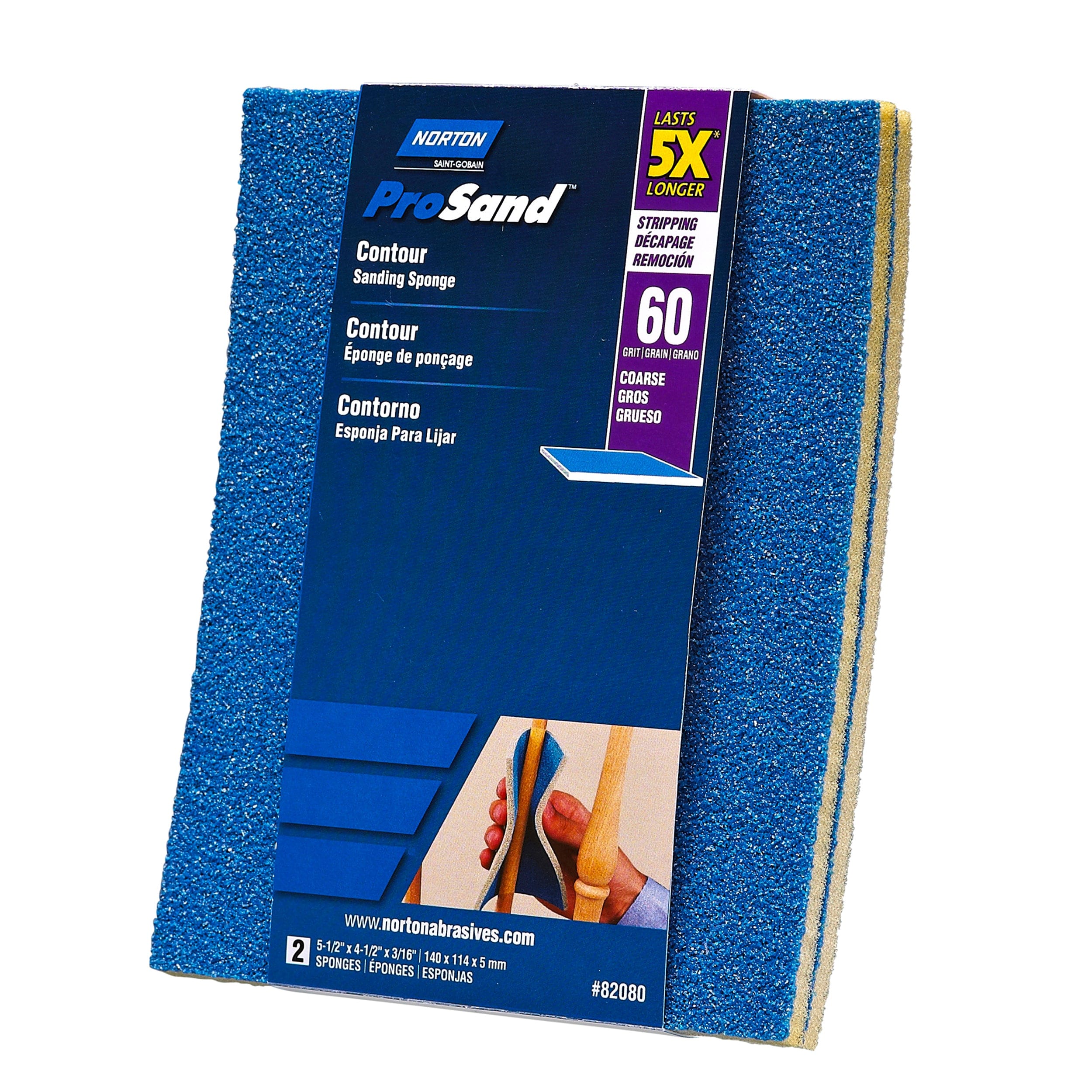 ProSand 5X Contour Sanding Sponge - 4-1/2" x 5-1/2" - 2 Pack