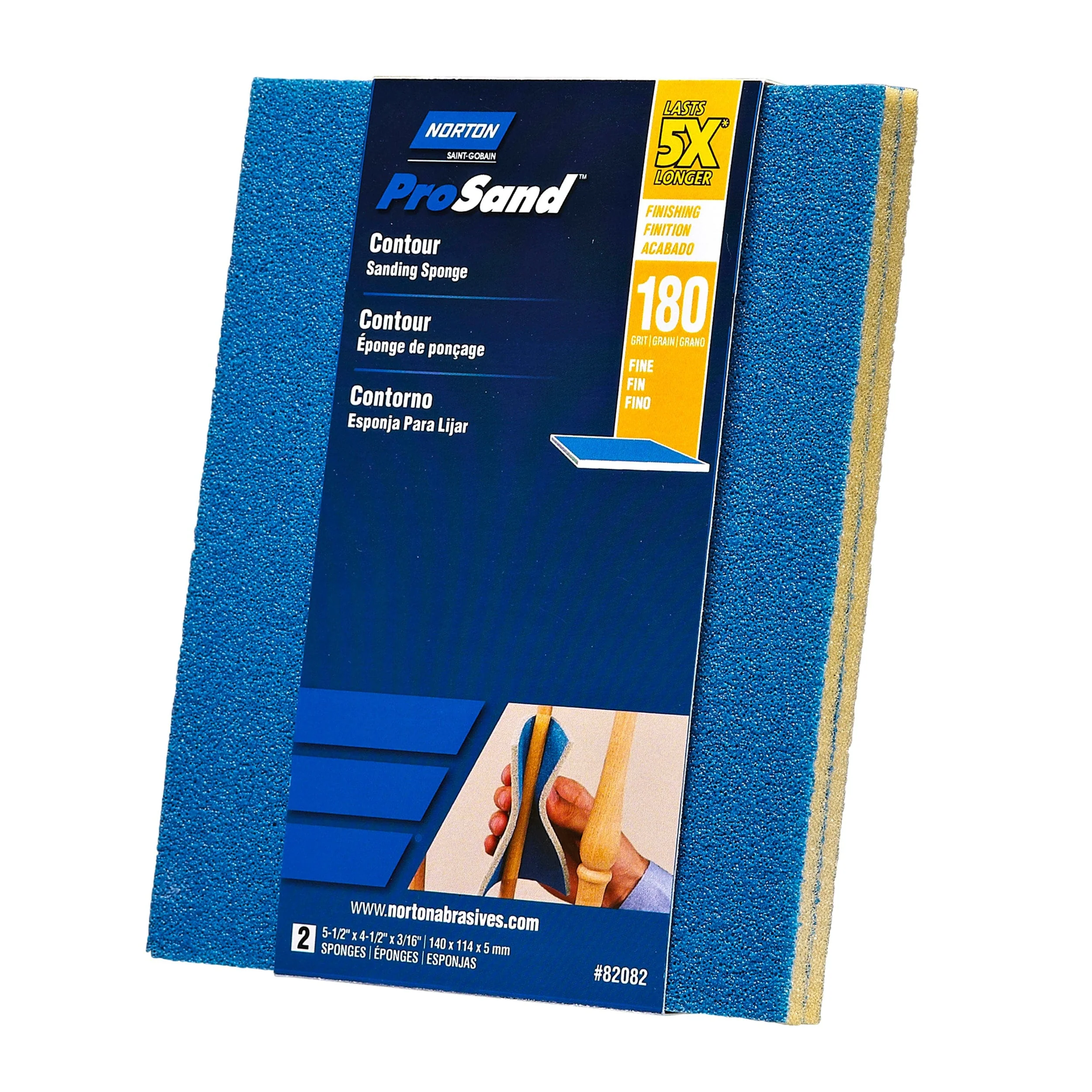 ProSand 5X Contour Sanding Sponge - 4-1/2" x 5-1/2" - 2 Pack - Image 3
