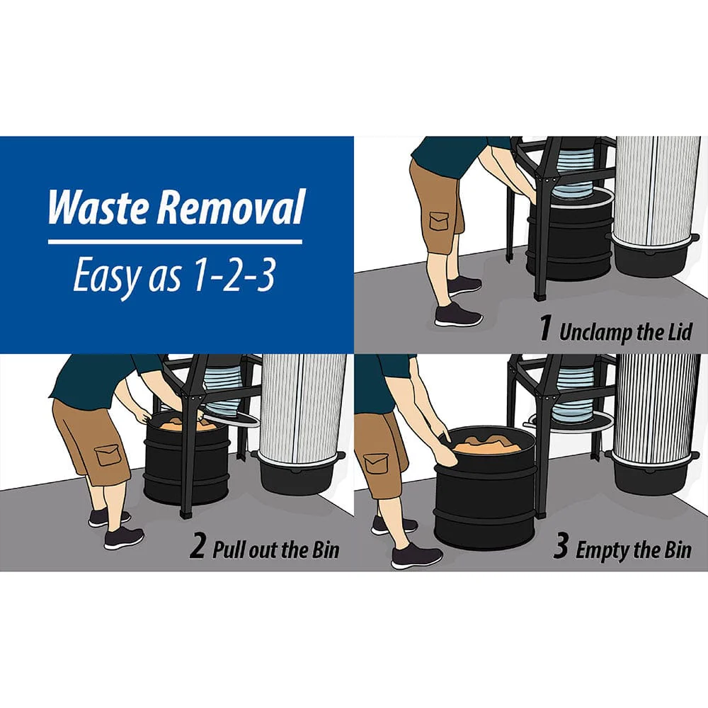 V-System 3000 55-Gallon Cyclone Dust Collector with Wall Mount - HEPA GFM - 3 HP 1 Ph 230V - Image 6