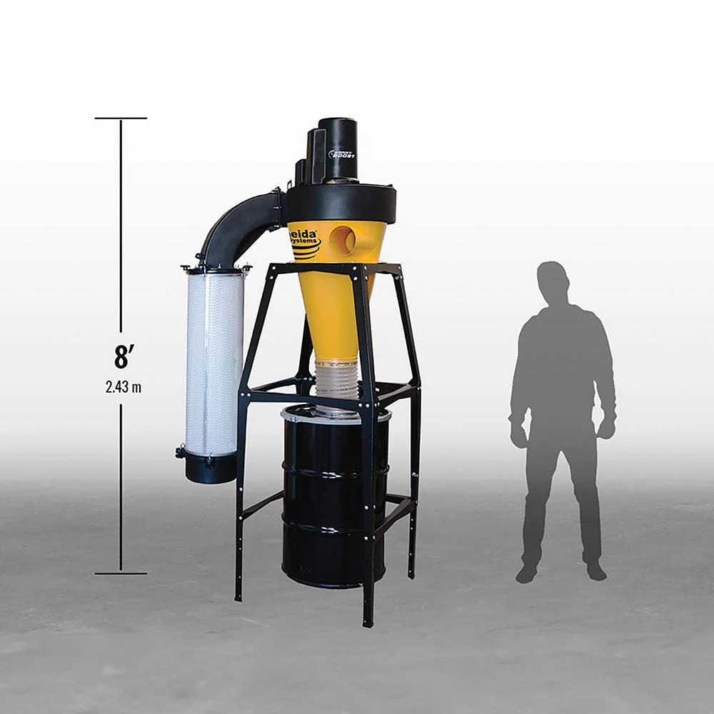 V-System 3000 with Smart Boost 55-Gallon Cyclone Dust Collector with Wall Mount - HEPA GFM - 3 HP 1 Ph 230V - Image 5