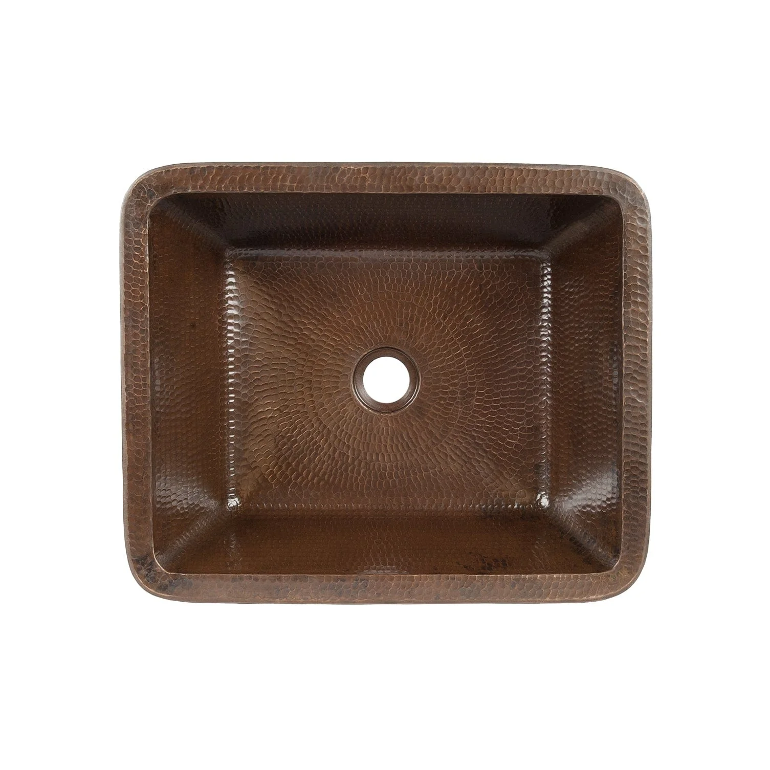 17" Rectangle Skirted Vessel Hammered Copper Sink - Image 2