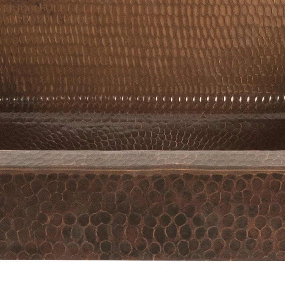17" Rectangle Skirted Vessel Hammered Copper Sink - Image 3