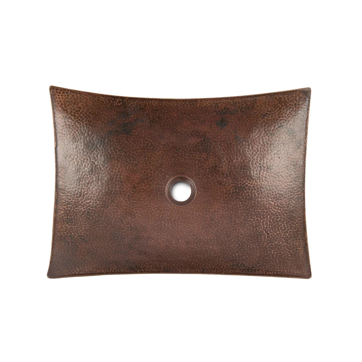 18" Rectangle Modern Slope Hammered Copper Sink - Image 2