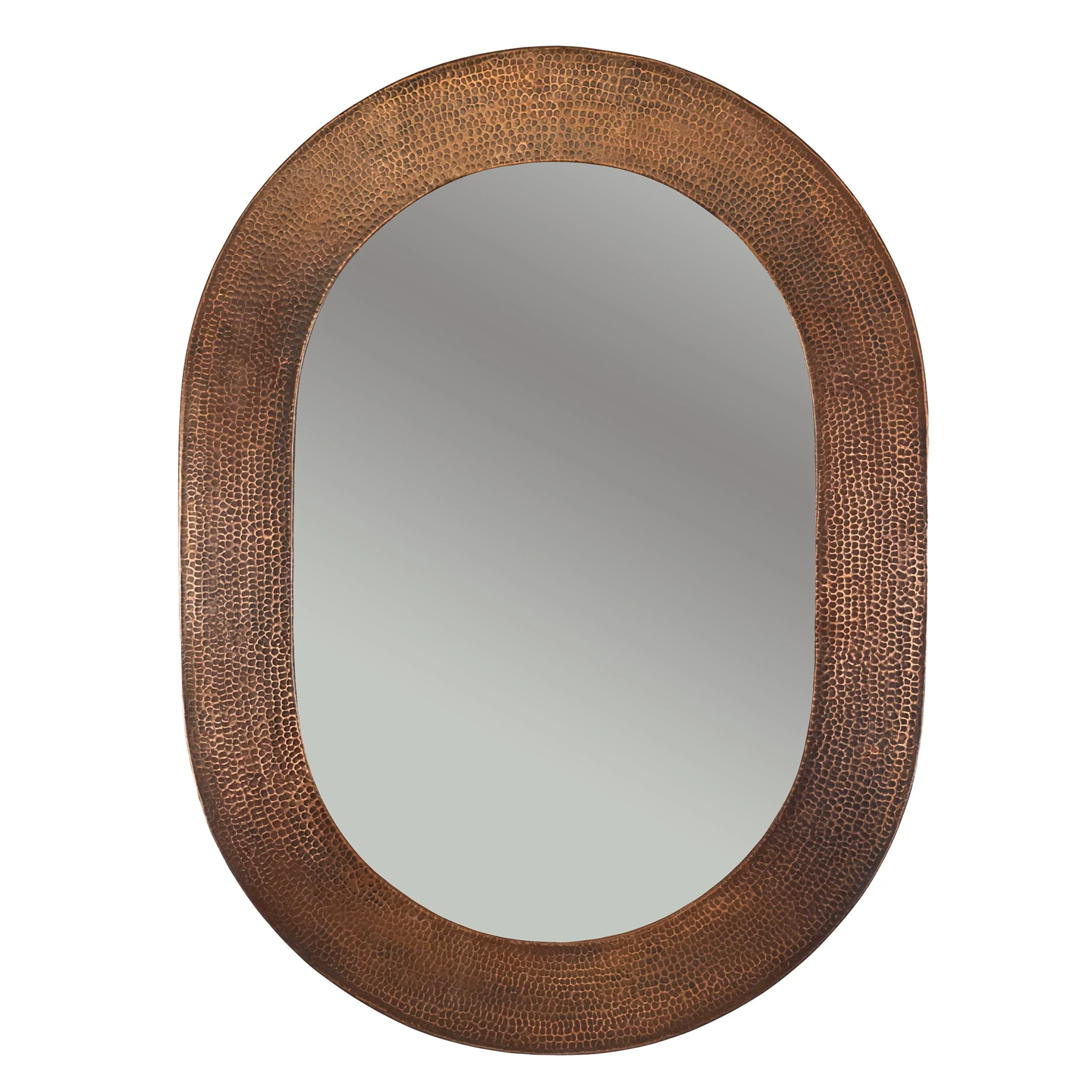 35" Hand Hammered Oval Mirror