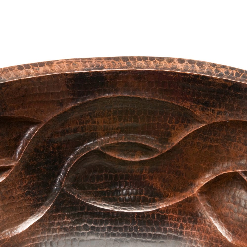 Oval Braid Under Counter Hammered Copper Sink - Image 3