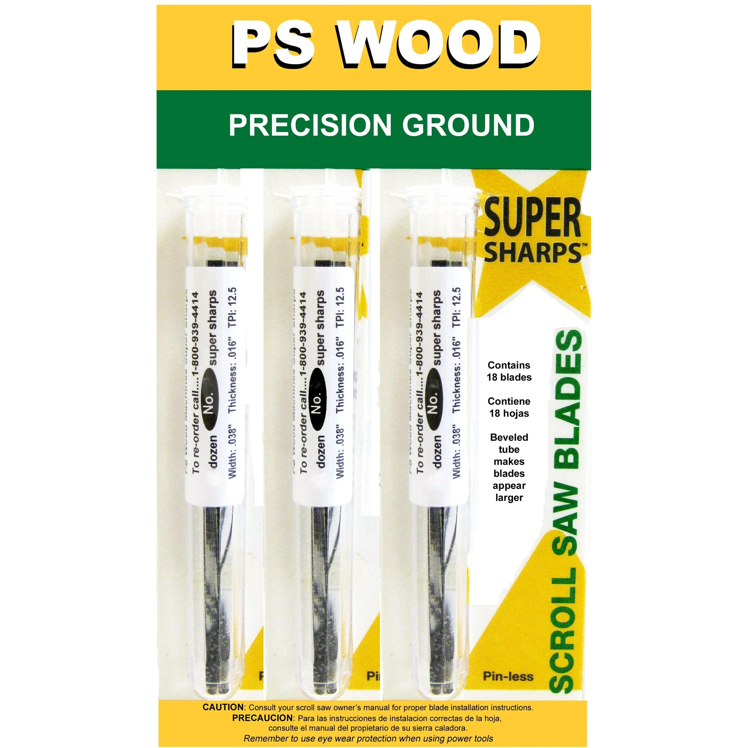 Super Sharps Pin-Less Scroll Saw Blade Variety Pack - #5 x #7 x #9 - Skip Tooth - 18 Pack