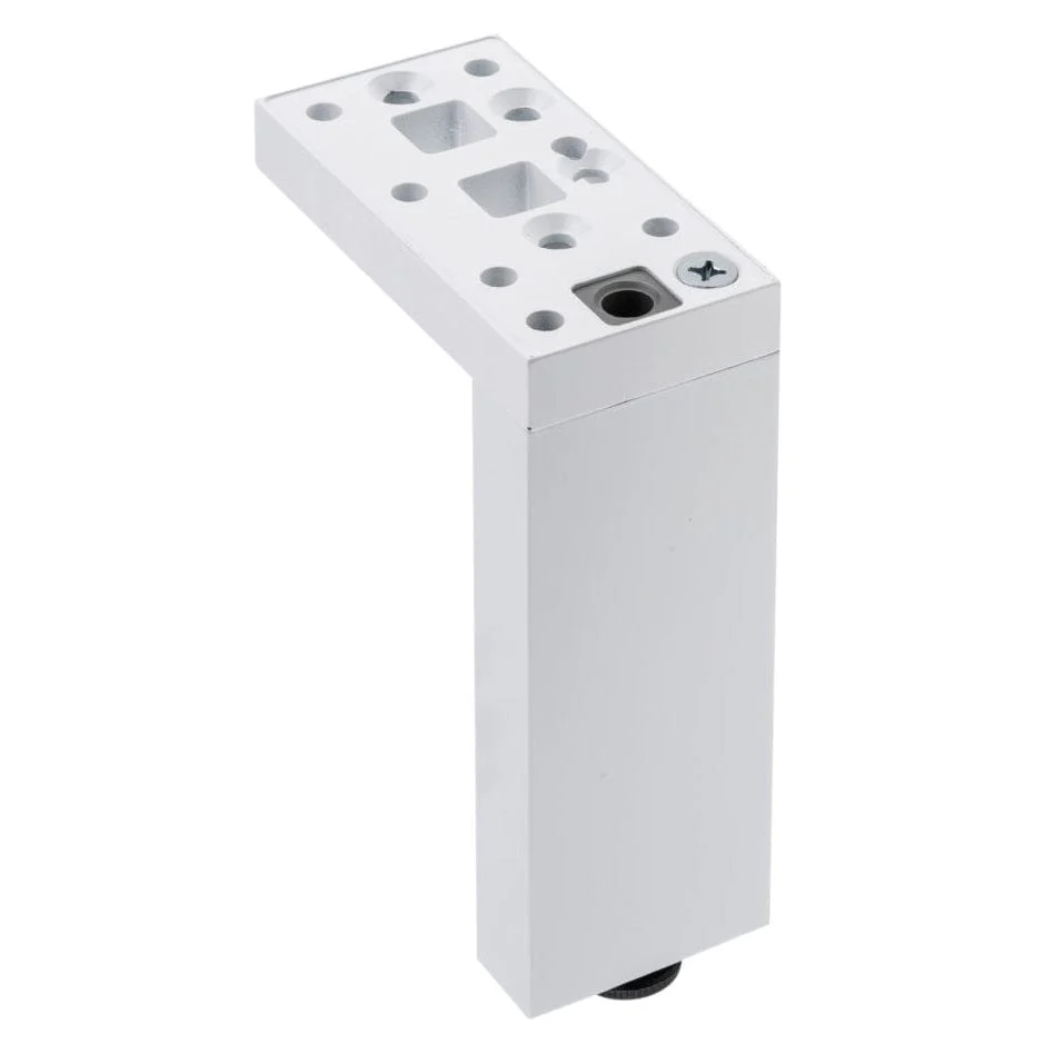 11-3/4" (300 mm) Adjustable Contemporary Versatile T or L Shaped Furniture Leg Glossy White - Image 2