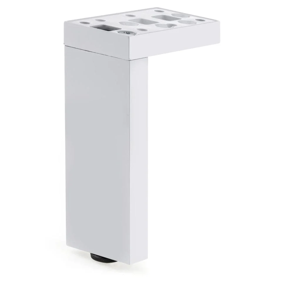 13-3/4" (350 mm) Adjustable Contemporary Versatile T or L Shaped Furniture Leg Glossy White