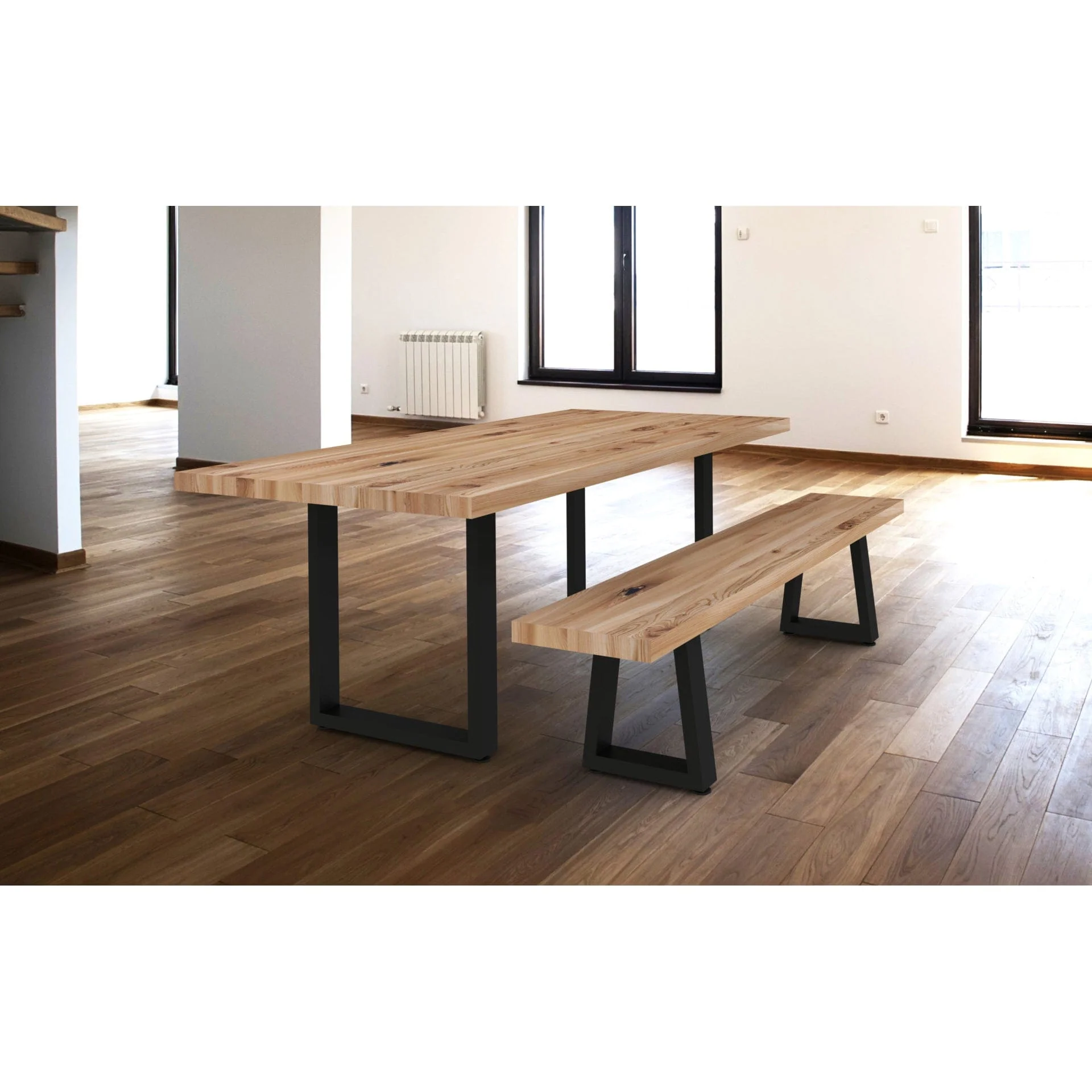 16-1/8" (410 mm) Adjustable Tapered Bench Legs Matte Black P, 1 Pair - Image 2