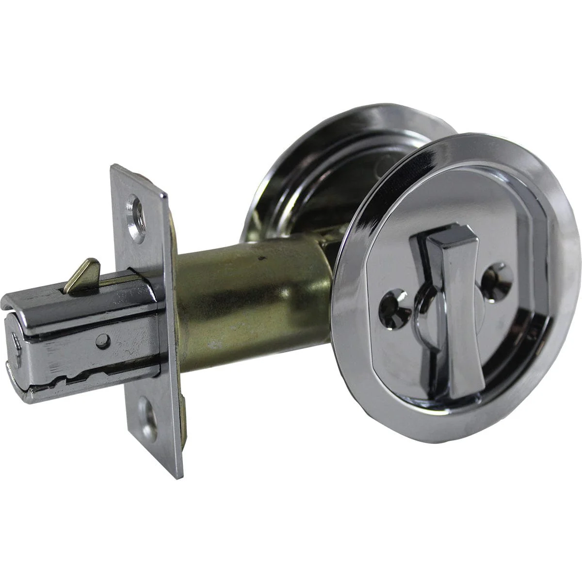 2-7/16" (62 mm) Pocket Door Pull Round Chrome Privacy