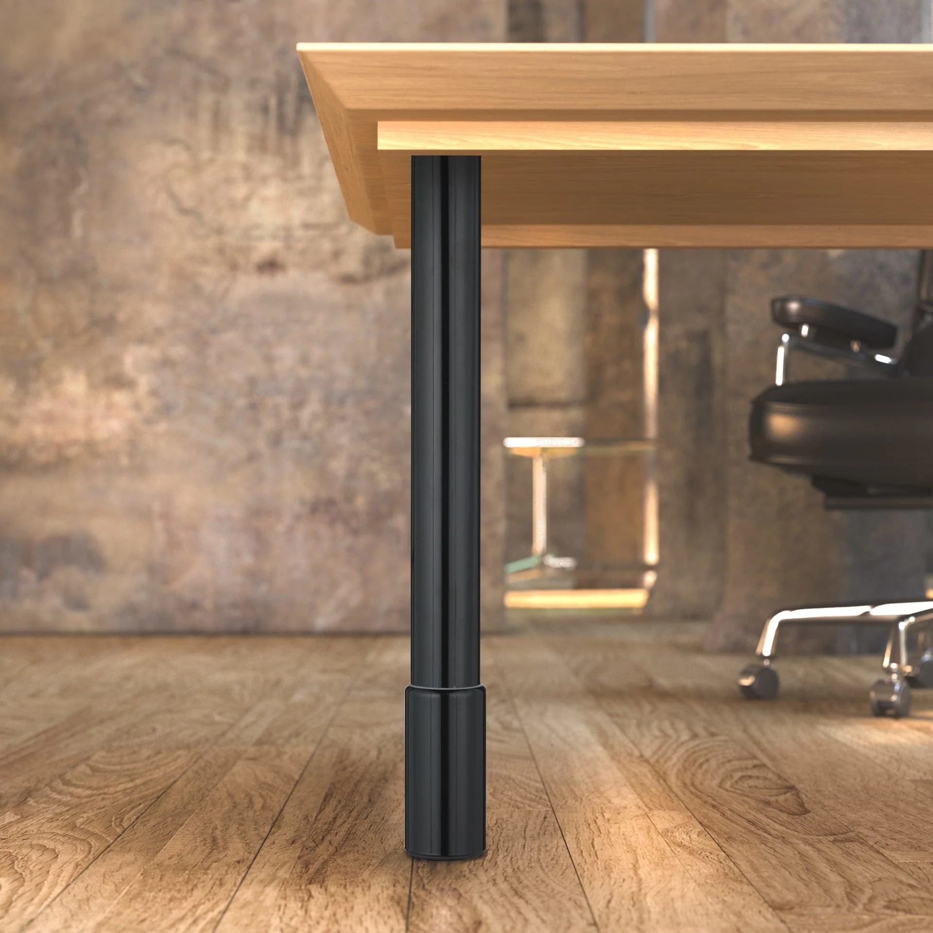 22-1/2" (570 mm) Adjustable Table Leg Black - Image 2
