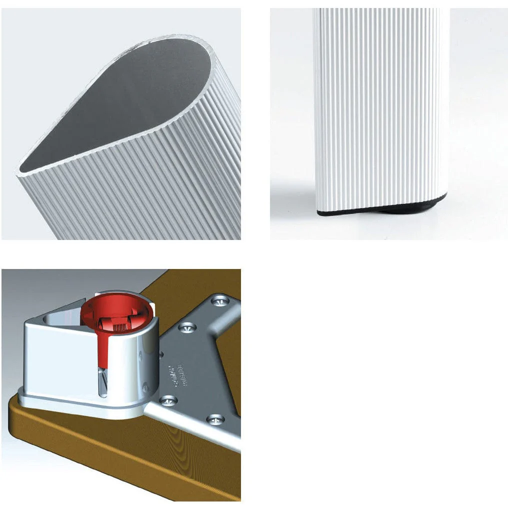 27-1/2" (698 mm) Adjustable Teardrop Design Table Leg Aluminum Pack of 4 - Image 3