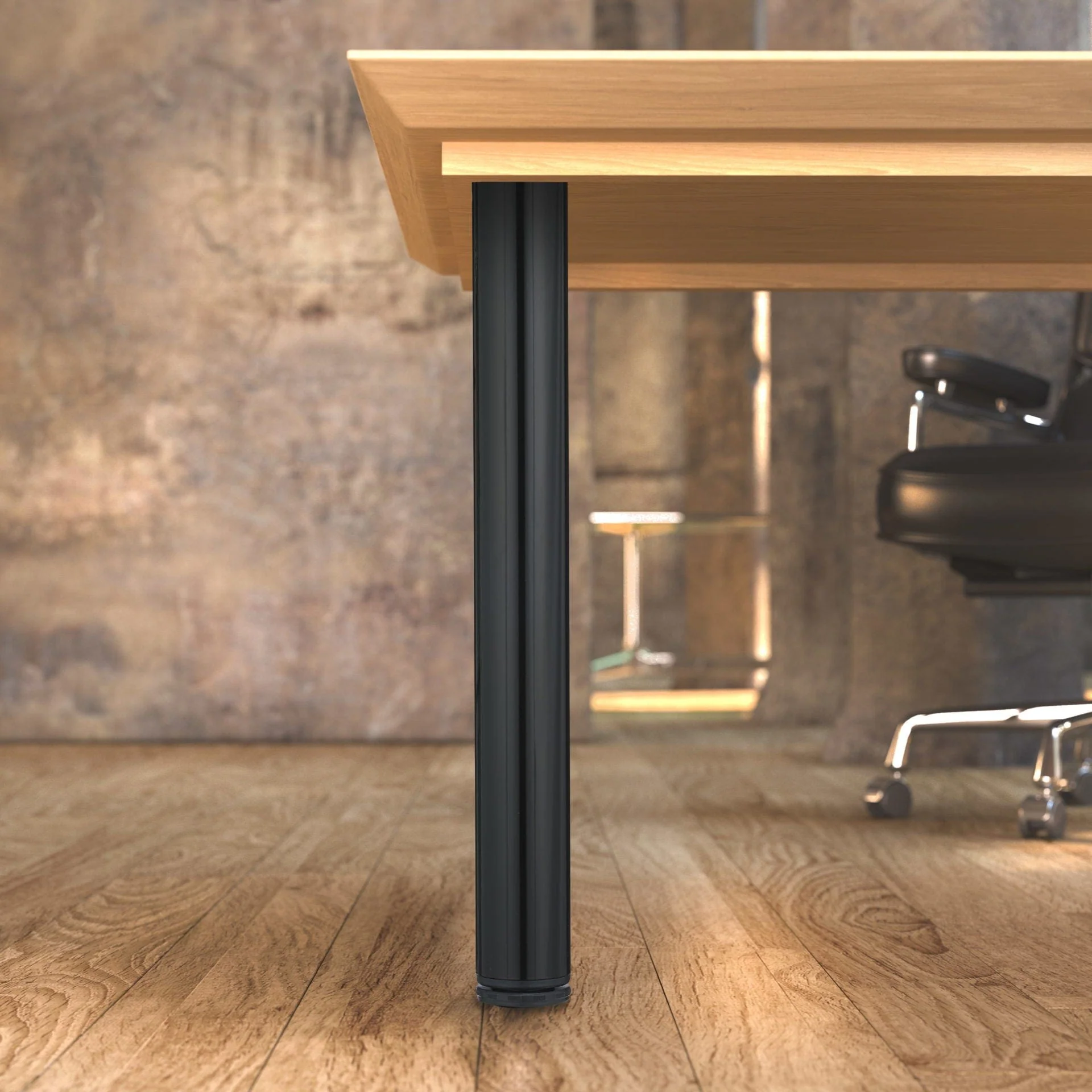 28" (710 mm) Adjustable Table Leg Black - Image 2