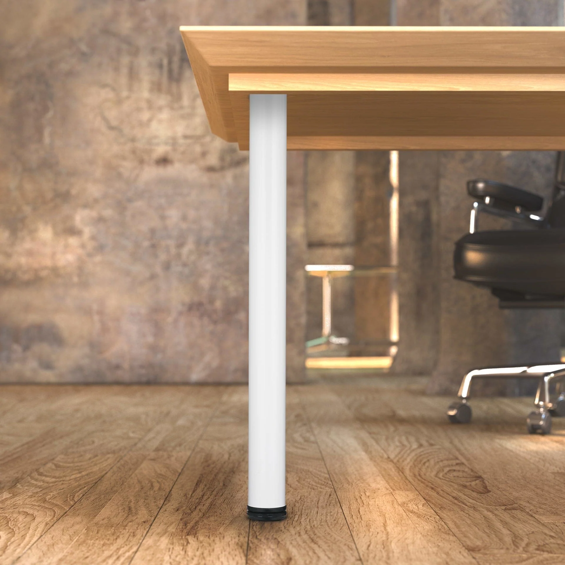28" (710 mm) Adjustable Table Leg Brushed Nickel, 4 Pack - Image 3
