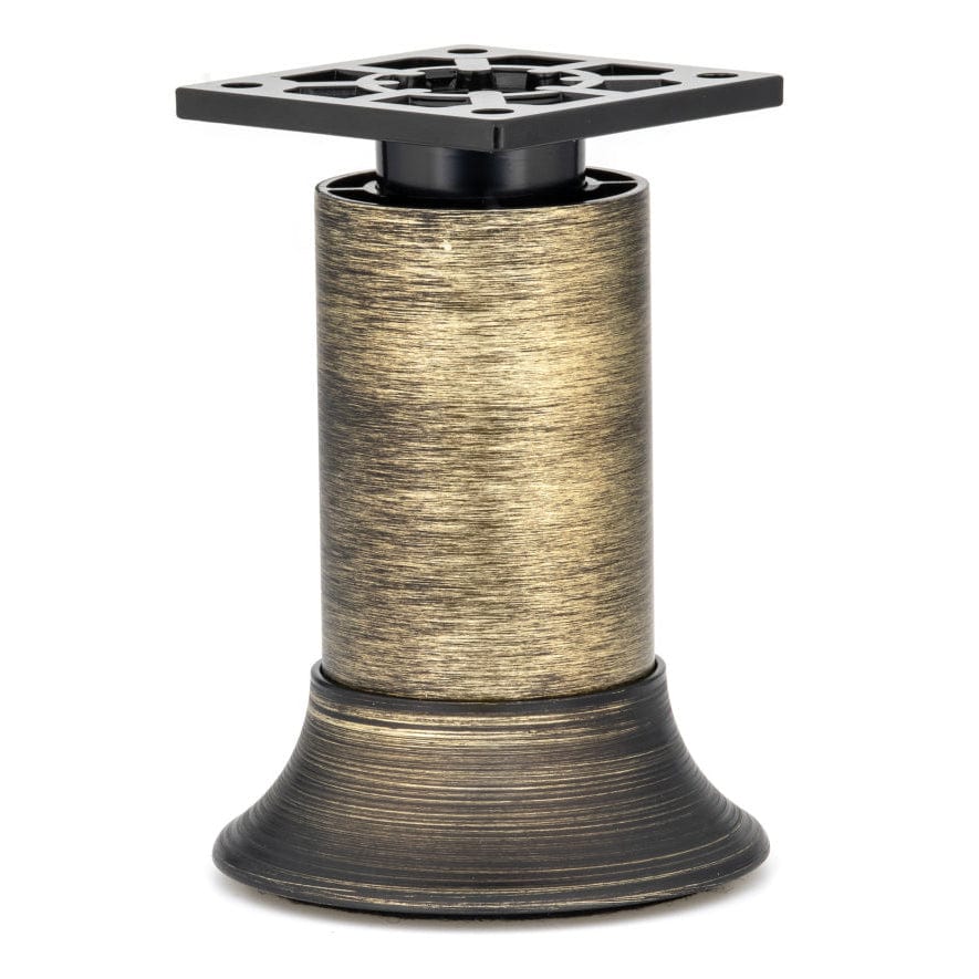3-15/16" (100 mm) Vintage Adjustable Round Leg Rustic Brass