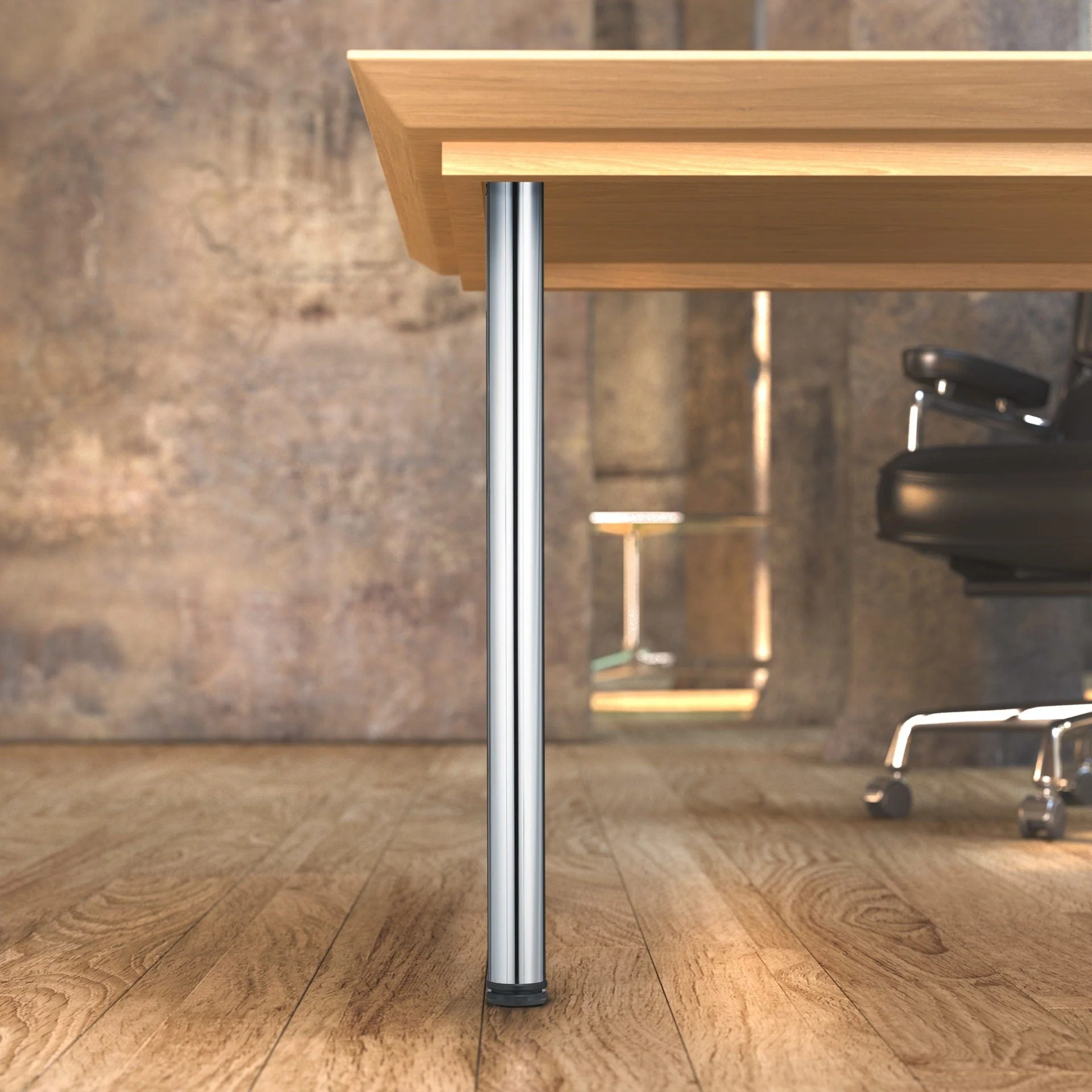 34-1/4" (870 mm) Adjustable Table Leg Chrome - Image 2