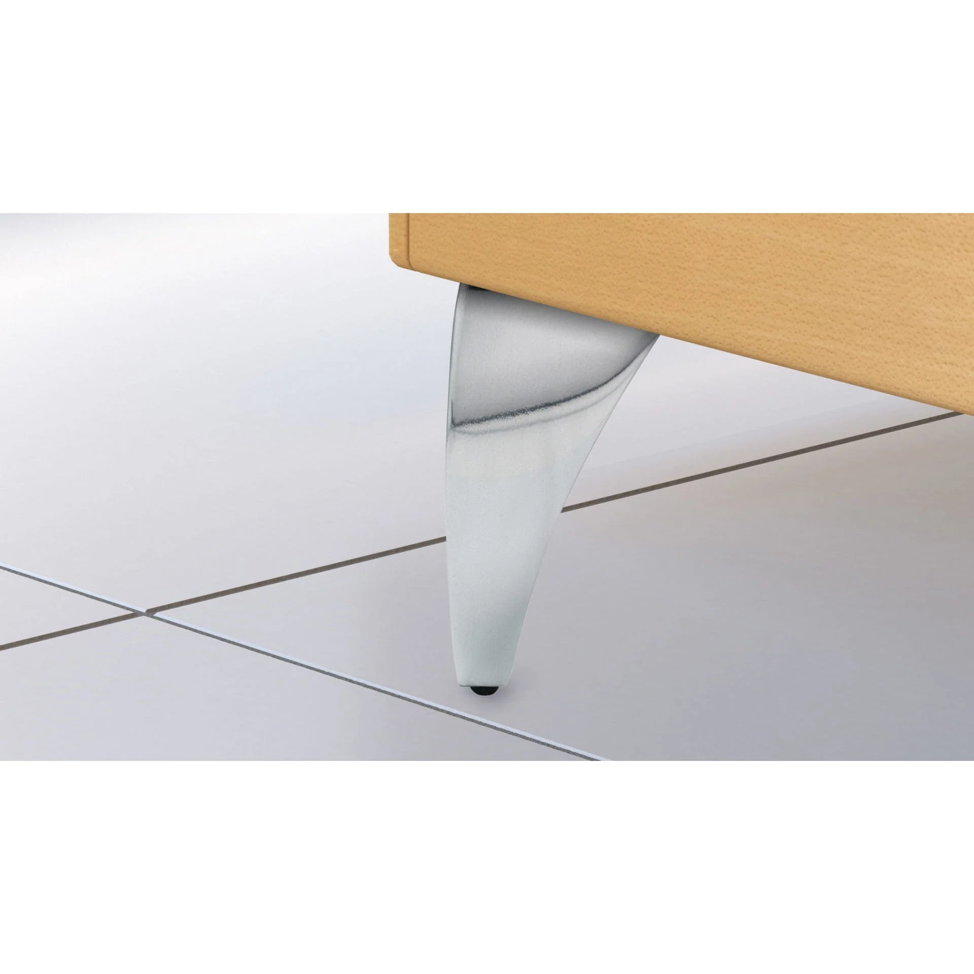 4" (102 mm) Aluminum Furniture Leg Polished Aluminum - Image 3