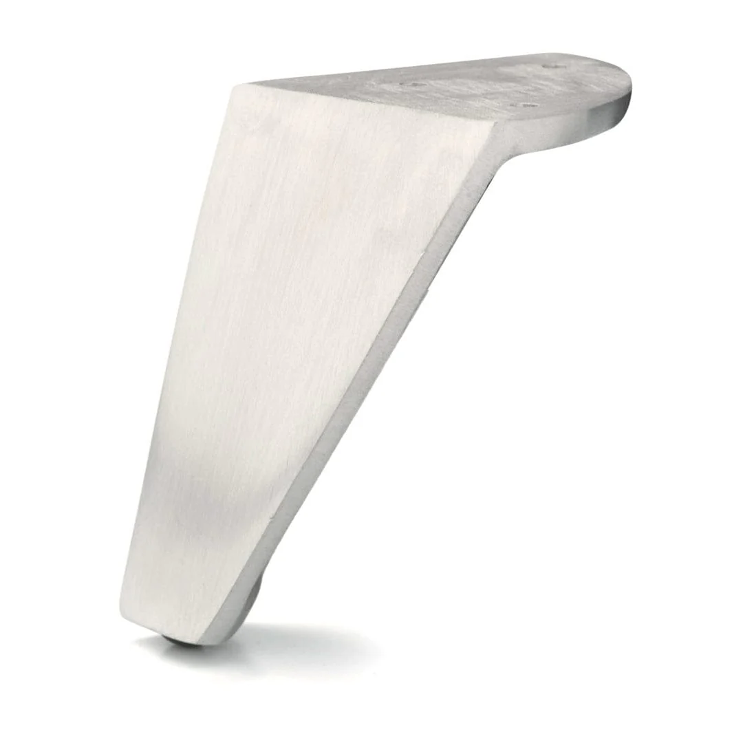 4" (102 mm) Aluminum Furniture Leg Satin Aluminum - Image 2
