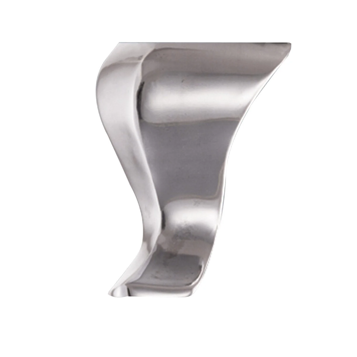 4" (102 mm) Curved Furniture Leg Polished Aluminum