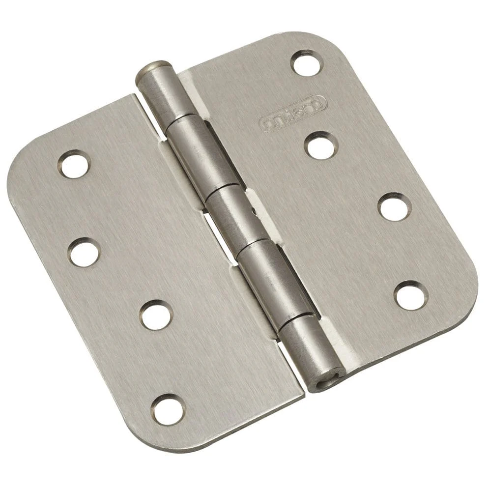 4" (102 mm) Full Mortise Butt Hinge 5/8" Radius Brushed Nick, 1 Pair