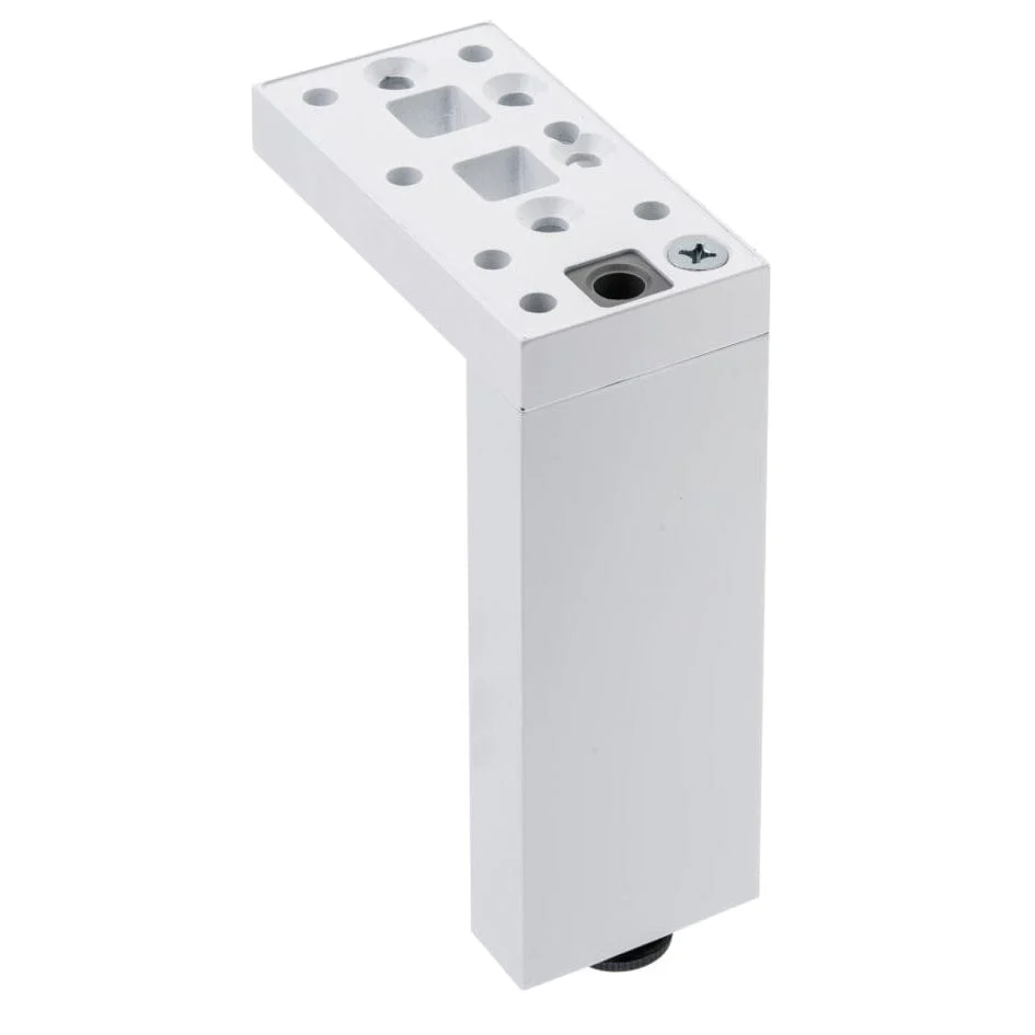 4-23/32" (120 mm) Adjustable Contemporary Versatile T or L Shaped Furniture Leg Glossy White - Image 2