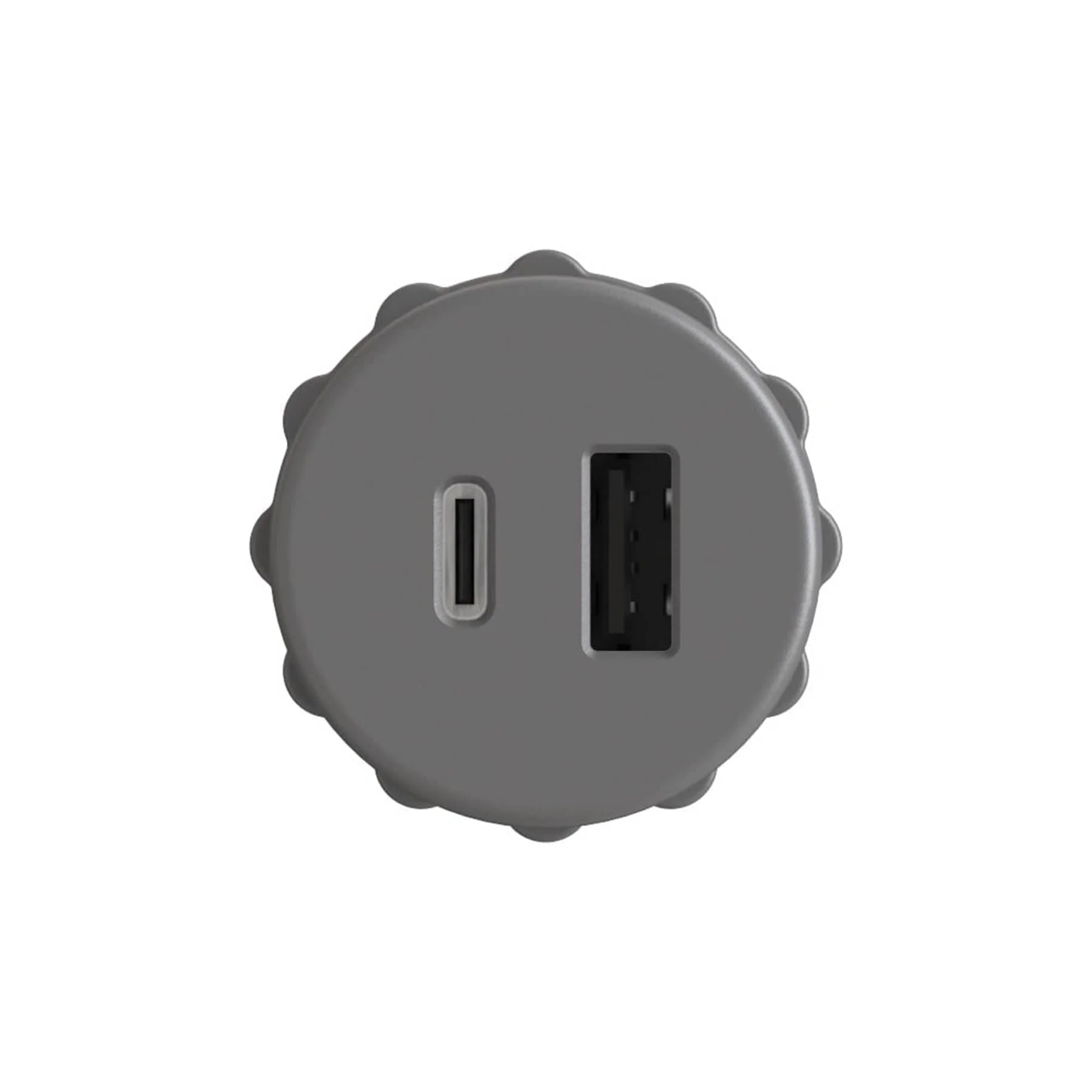 5V Rounded Recessed USB Charger Gray - Image 2