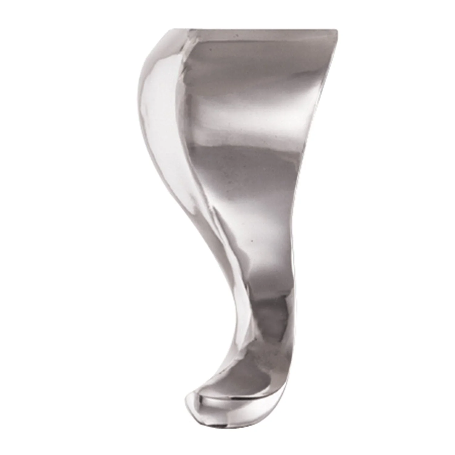 6" (152 mm) Curved Furniture Leg Brushed Aluminum