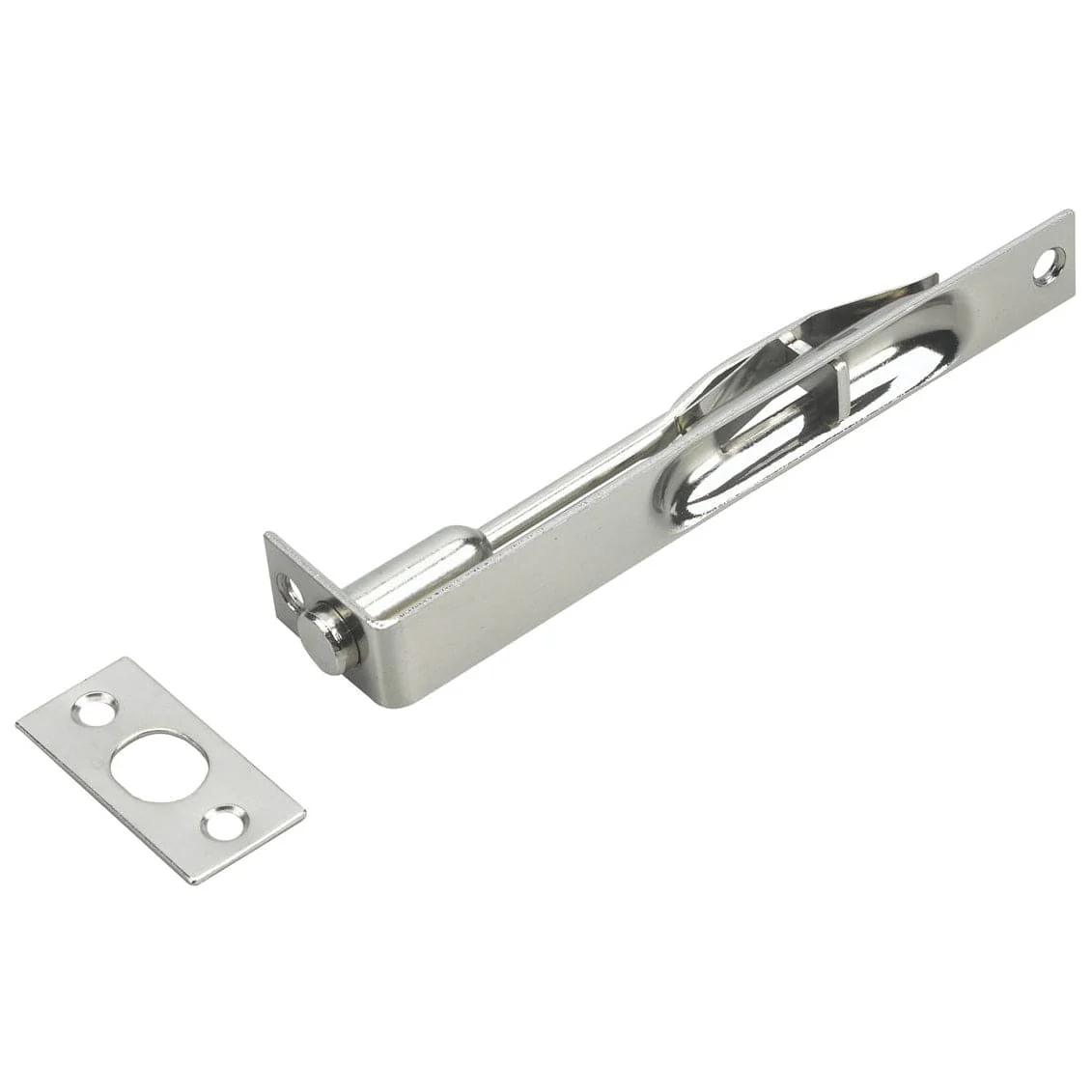 6" x 3/4" Flush Bolt Brushed Nickel