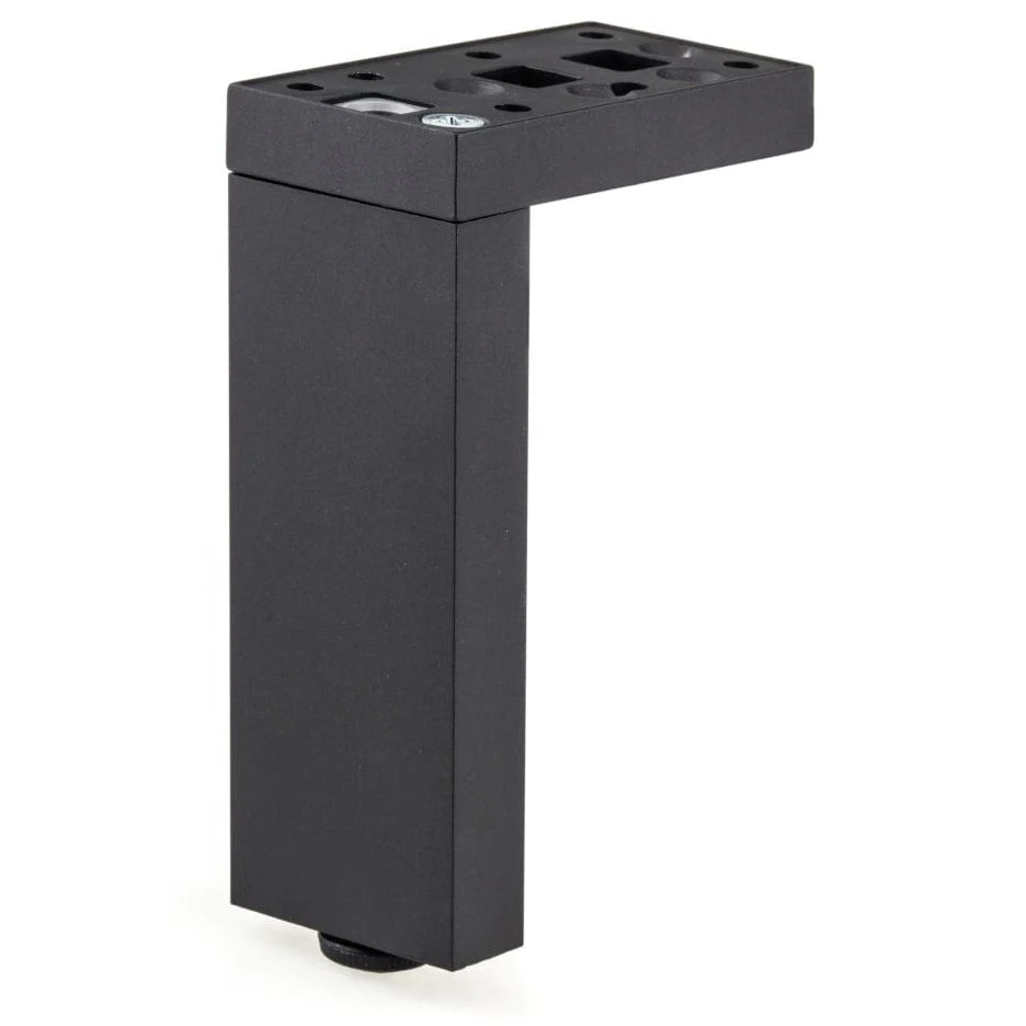 7-7/8" (200 mm) Adjustable Contemporary Versatile T or L Shaped Furniture Leg Dark Brown