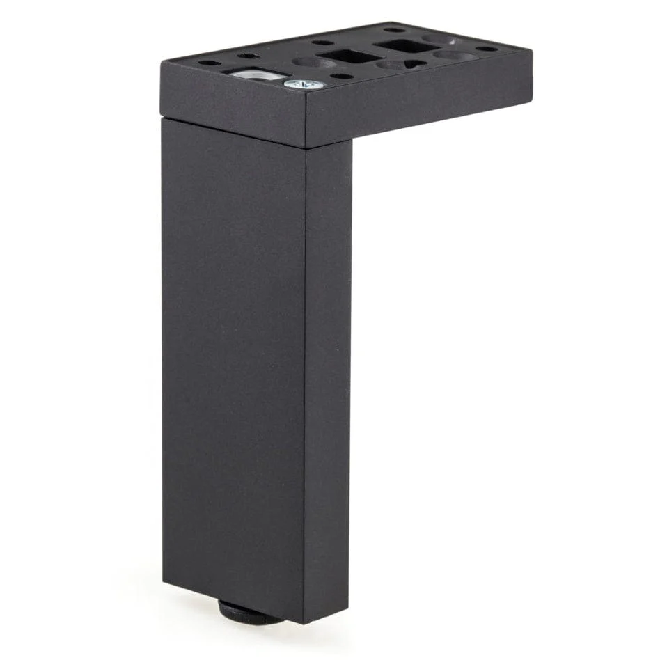 9-27/32" (250 mm) Adjustable Contemporary Versatile T or L Shaped Furniture Leg Dark Brown