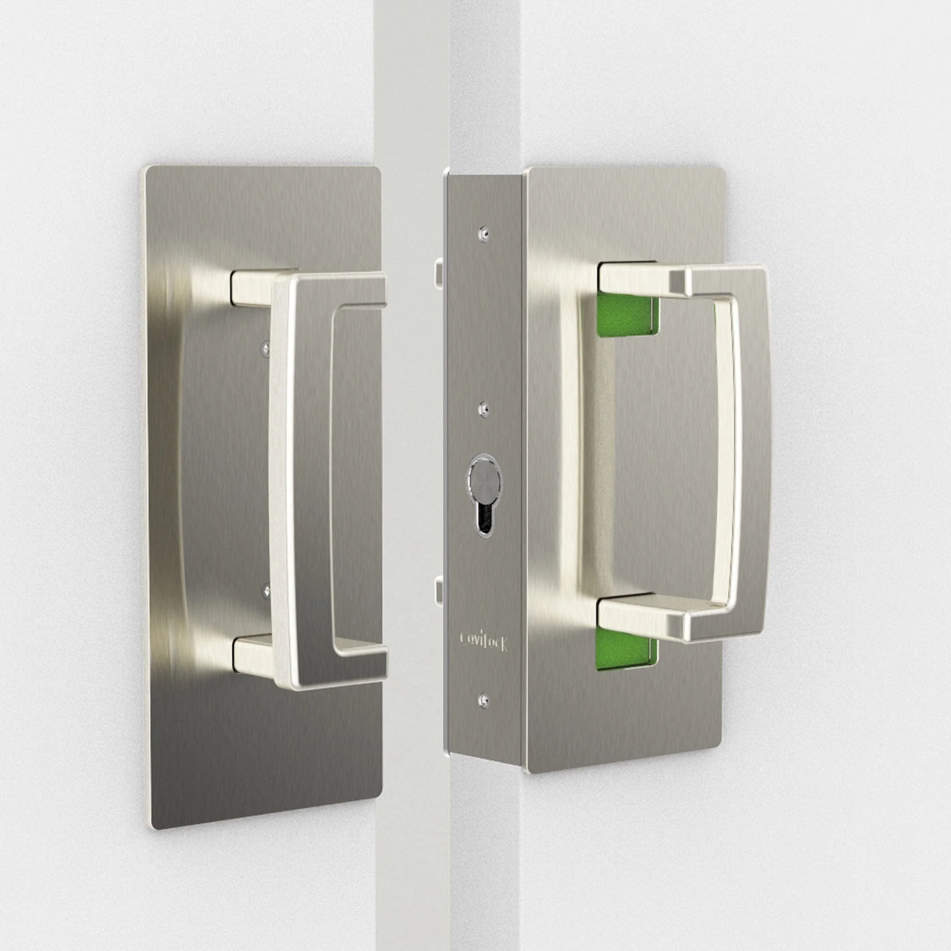Cavity Sliders CL400 ADA Magnetic Bi-Parting Pocket Door Handle for 1-3/4" Door Satin Chrome Emergengy/Snib - Image 2