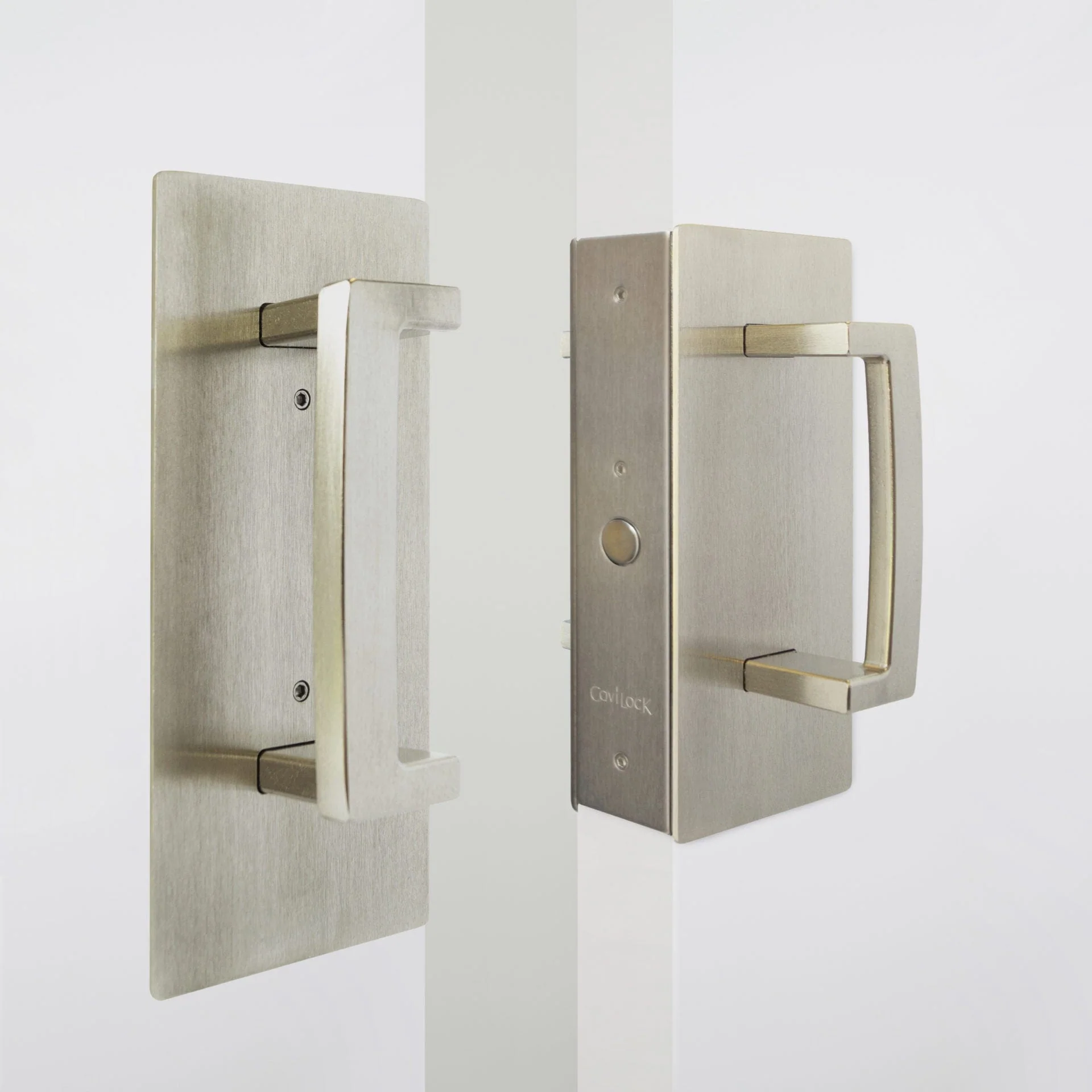Cavity Sliders CL400 ADA Magnetic Latch Pocket Door Handle for 1-3/4" Door Satin Nickel - Image 2