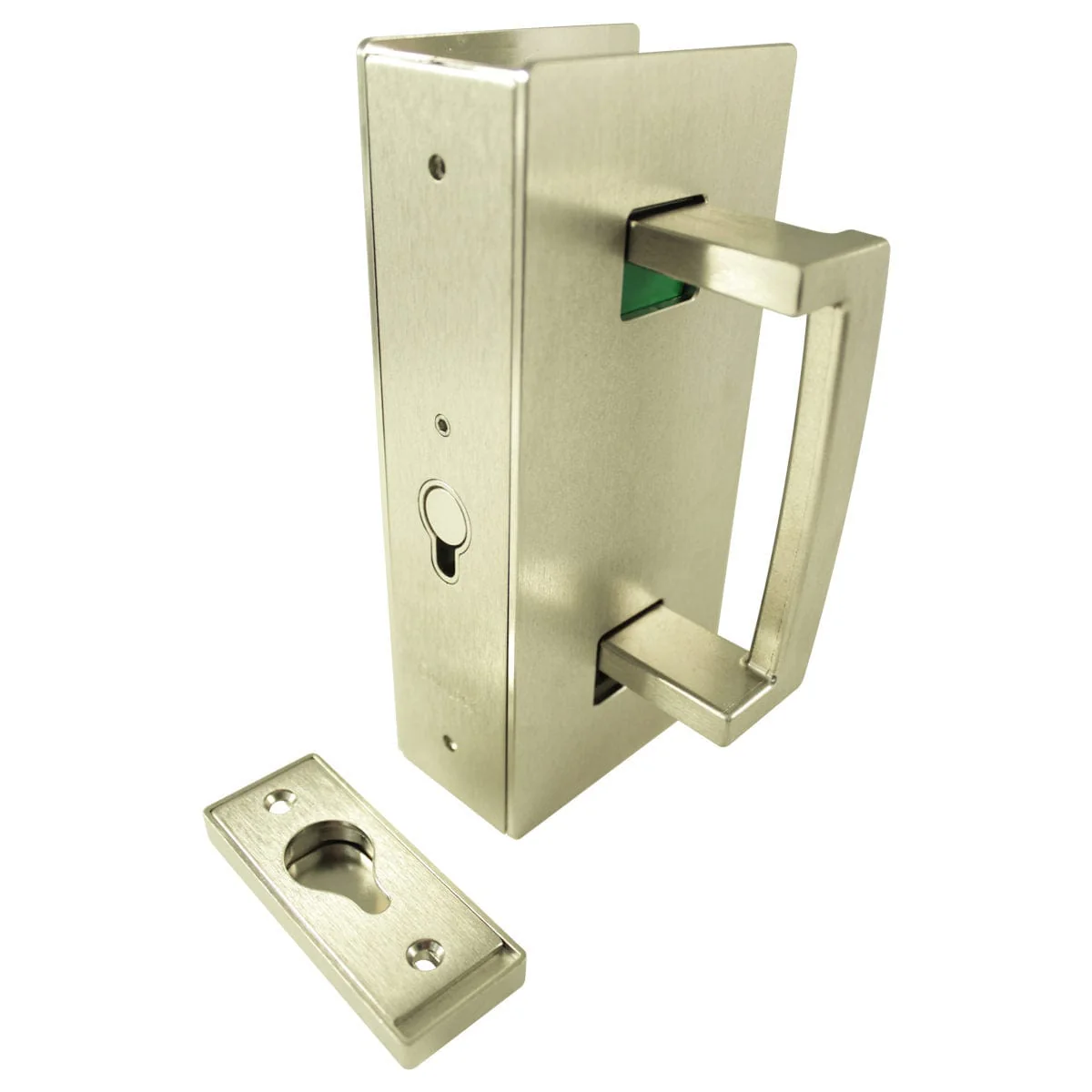 Cavity Sliders CL400 ADA Magnetic Pocket Door Handle - Right-Hand with Snib - Satin Nickel - Fits 1-3/4" Door