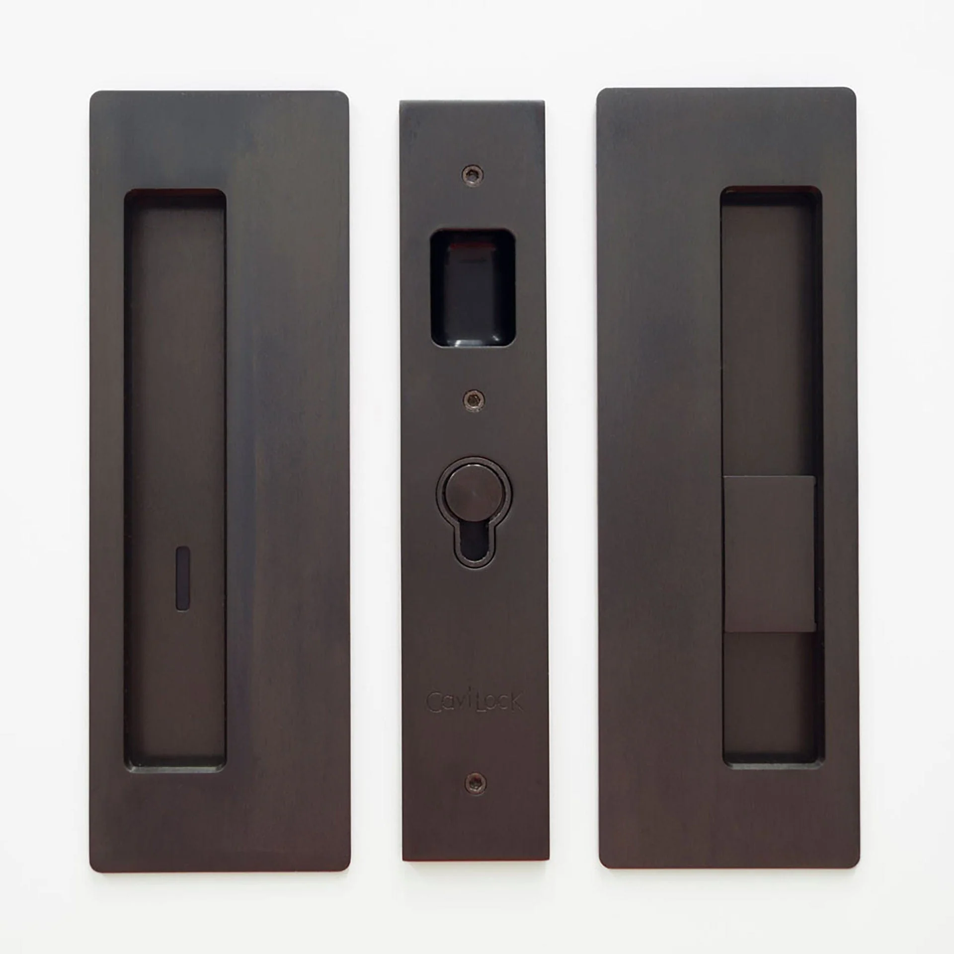 Cavity Sliders CL400 Magnetic Pocket Door Handle - Right Hand Snib - Oil Rubbed Bronze - Fits 1-3/8" Door