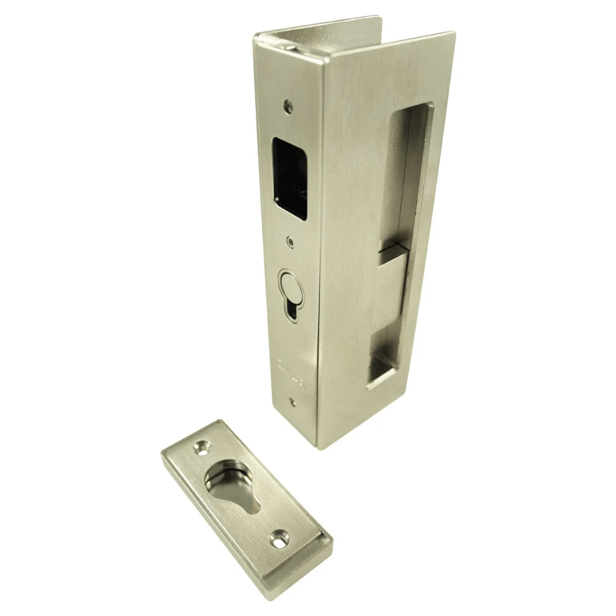 Cavity Sliders CL400 Magnetic Pocket Door Handle for 1-3/8" Door Satin Nickel RH Snib