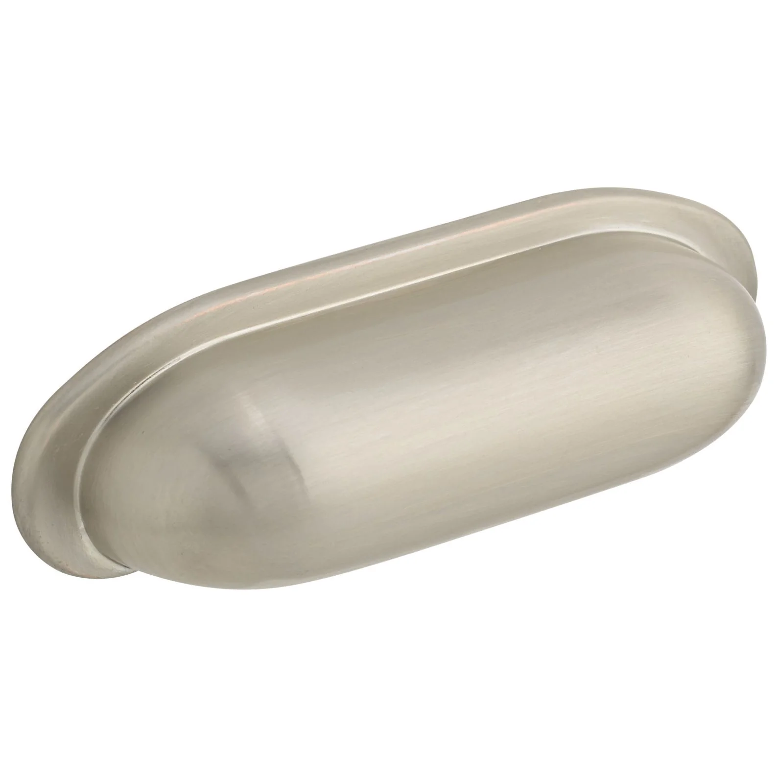 Contemporary Cup Pull, 2-1/2" Center-to-Center, Brushed Nickel