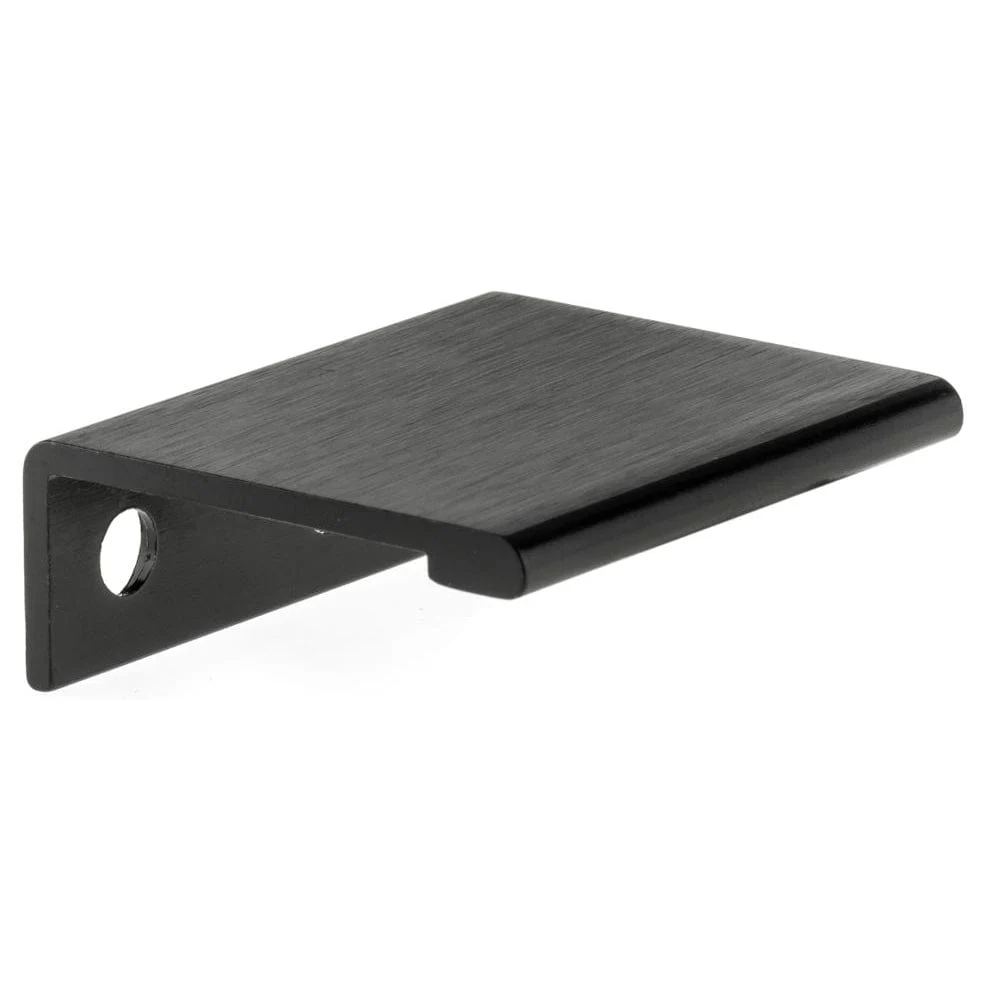 Contemporary Edge Pull, 1-5/16" Center-to-Center, Brushed Black