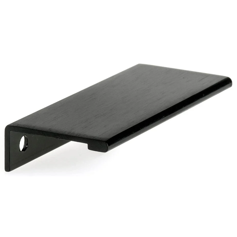 Contemporary Edge Pull, 3-1/8" Center-to-Center, Brushed Black