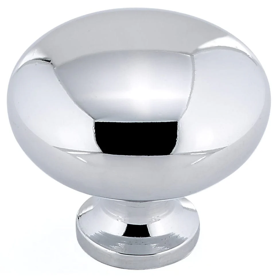 Contemporary Knob, 1-1/4" D, Chrome