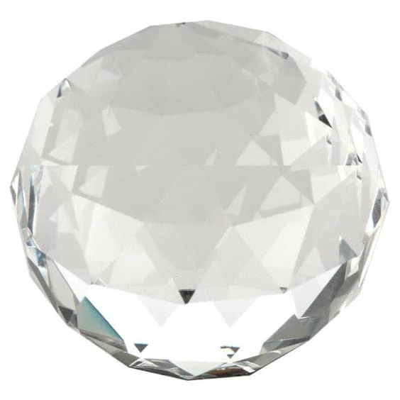 Contemporary Knob, 1-3/16" D, Crystal, Clear, Chrome - Image 2