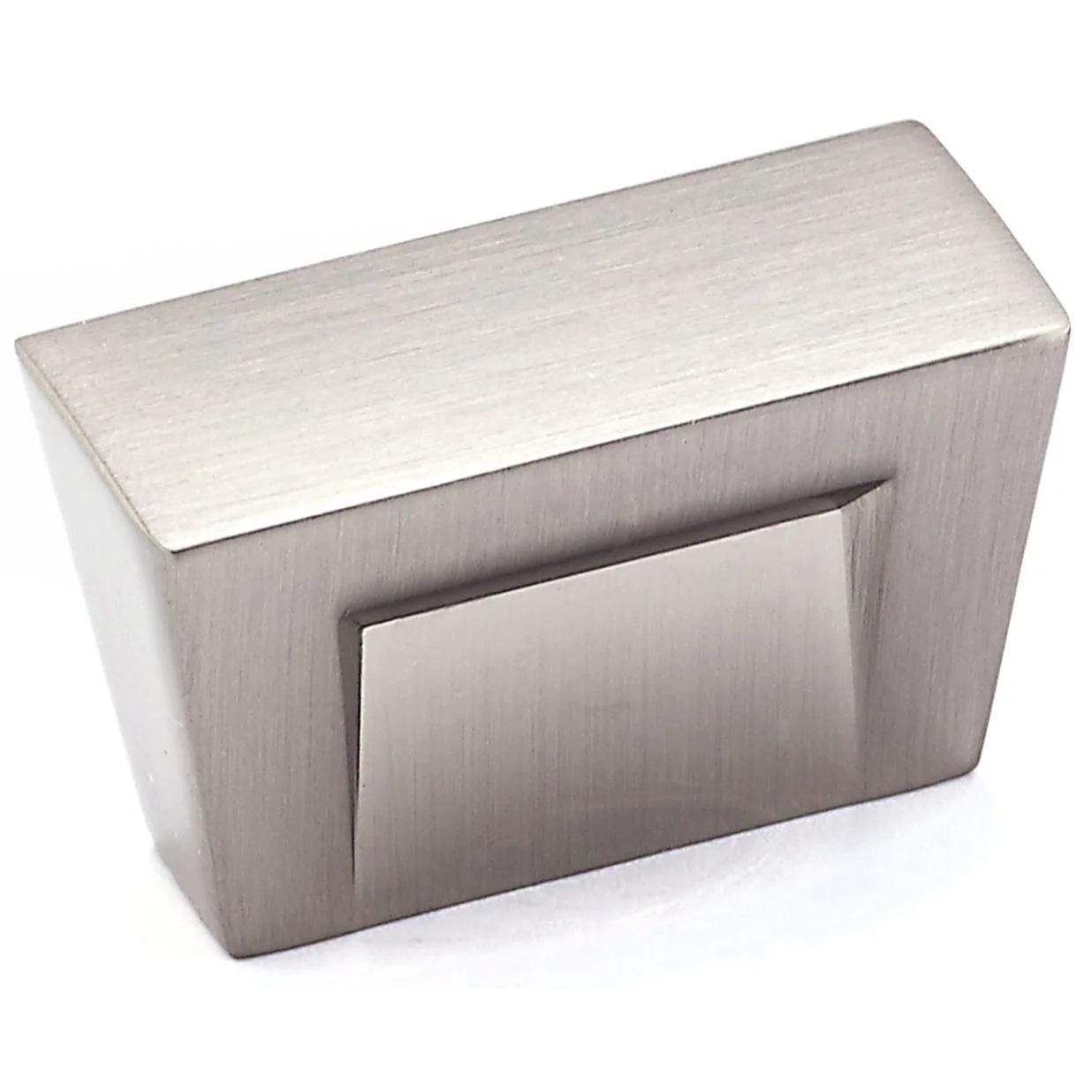 Contemporary Knob - 1-3/16" x 1/2" - Brushed Nickel