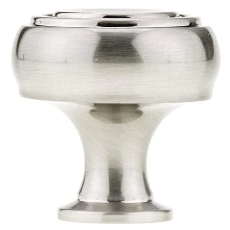 Contemporary Knob - Rings Border - 1-5/16" D - Brushed Nickel - Image 3