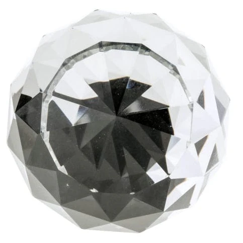 Contemporary Knob, 1-9/16" D, Crystal, Clear, Chrome - Image 2