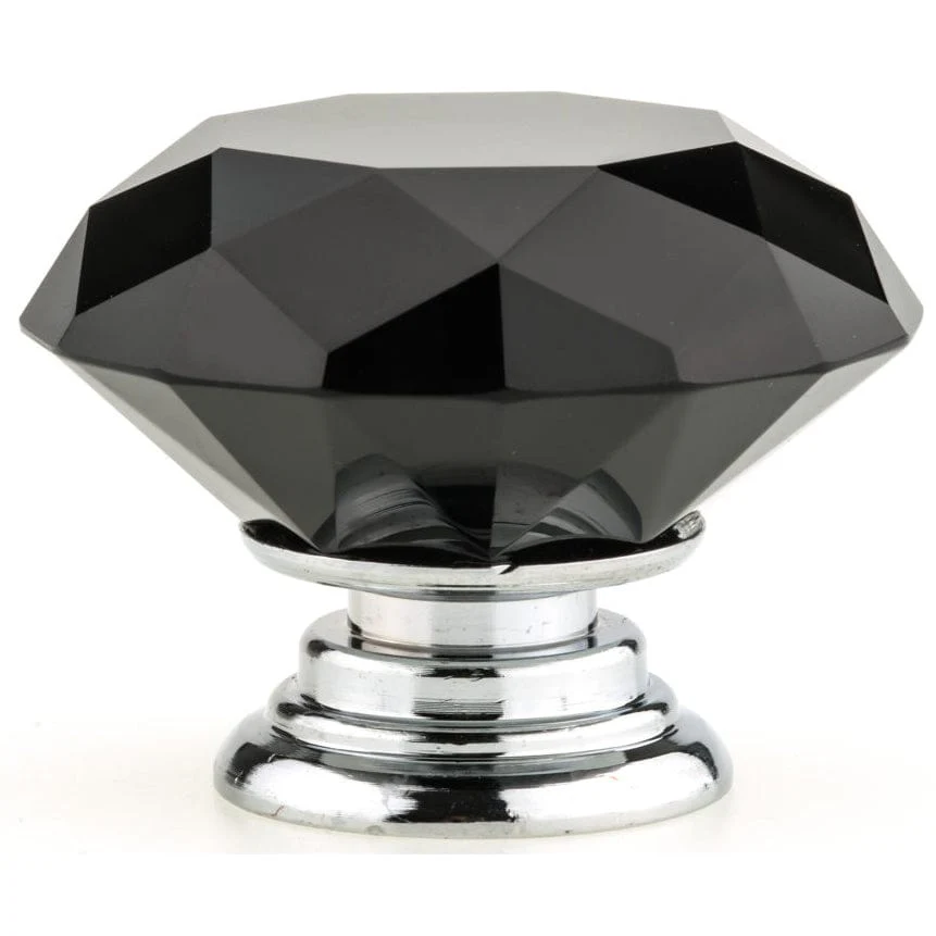 Contemporary Knob, 2" D, Chrome, Black - Image 3