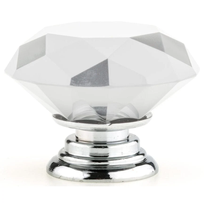 Contemporary Knob, 2" D, Chrome, Clear - Image 3