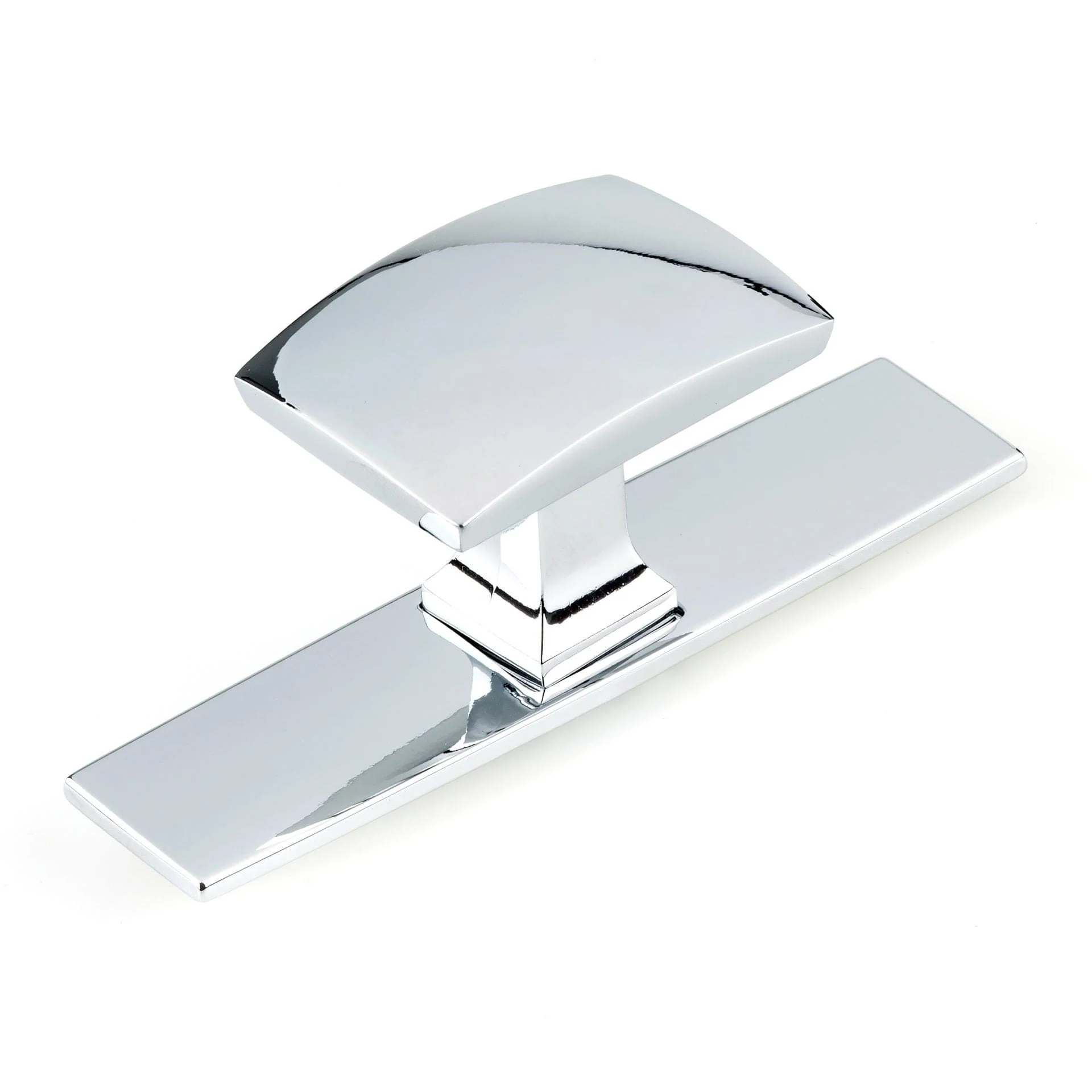 Contemporary Knob, 3-17/32" x 1-7/32", Chrome