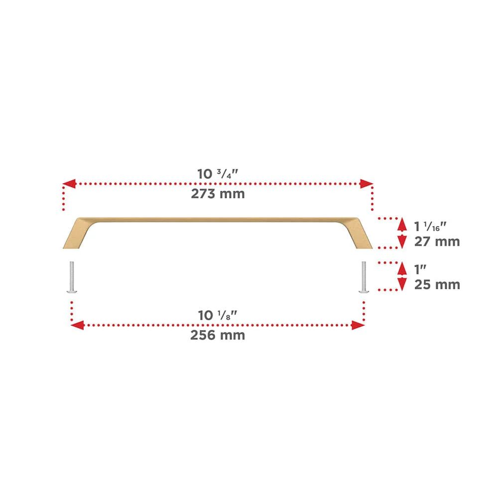 Contemporary Pull, 10-1/8" Center-to-Center, Champagne Bronze - Image 2