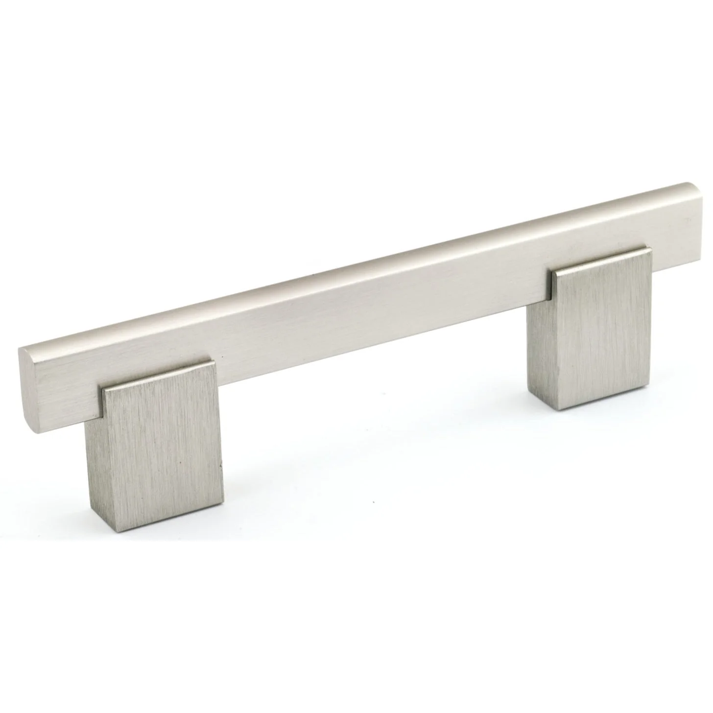 Contemporary Pull, 3-3/4" Center-to-Center, Brushed Nickel