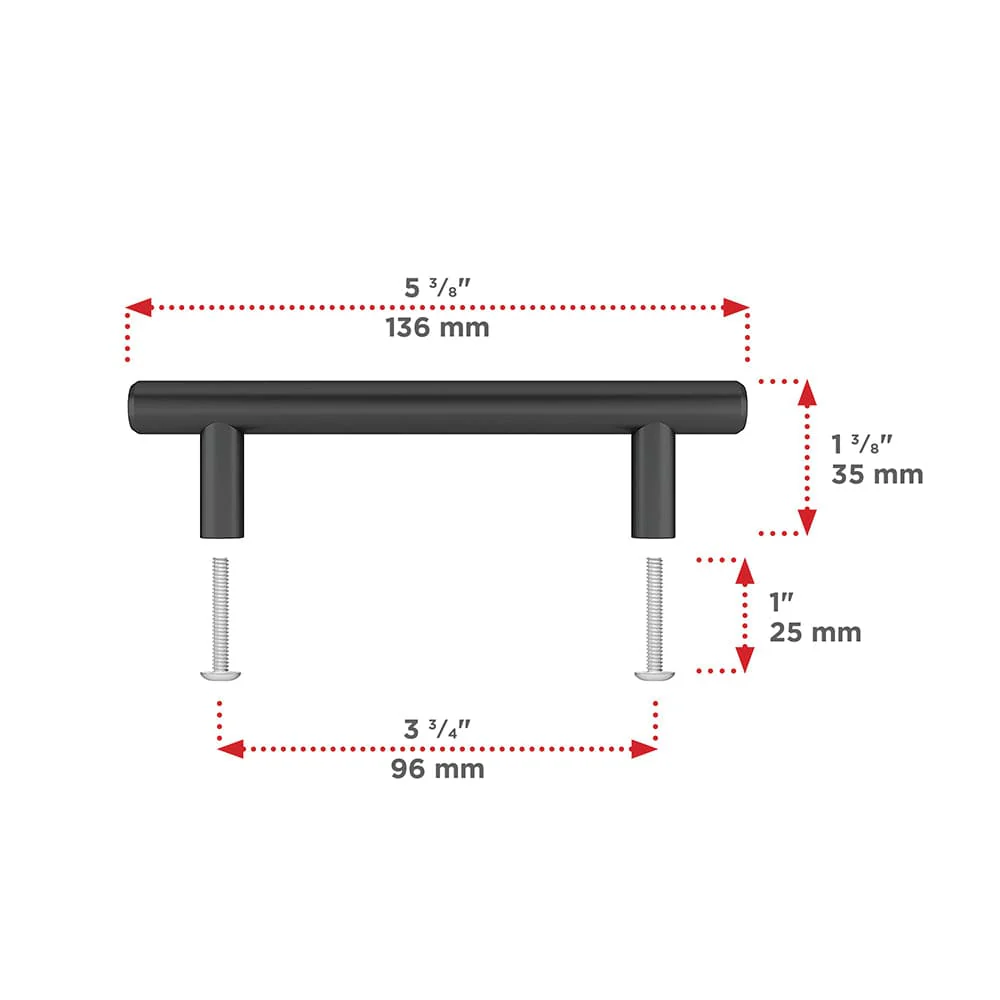 Contemporary Pull, 3-3/4" Center-to-Center, Matte Black - Image 2